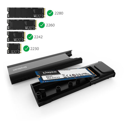 Simplecom SE504v2 NVMe / SATA Dual Protocol M.2 SSD USB-C Enclosure Tool-Free US image 2