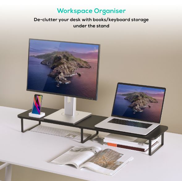 mbeat® activiva Black Dual Monitor Riser image 3