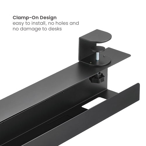 Brateck Extendable Clamp-On Under Desk Cable Tray --  Black image 2