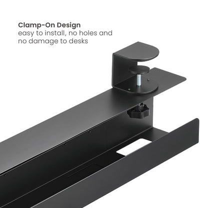 Brateck Extendable Clamp-On Under Desk Cable Tray --  Black image 2