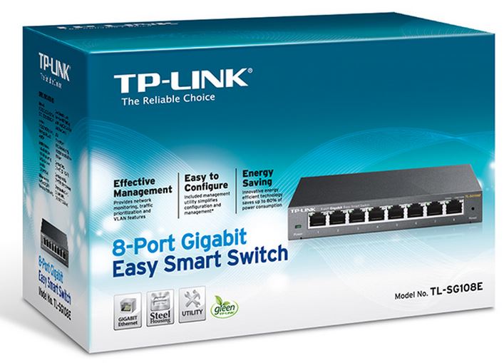 TP-Link TL-SG108E 8-Port Gigabit Easy Smart Switch Provides network monitoring, image 0