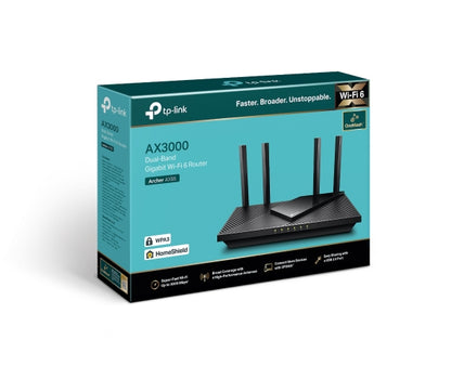 TP-Link Archer AX55 AX3000 Dual Band Gigabit Wi-Fi 6 Router, 2402 Mbps 5GHz, OFD image 0