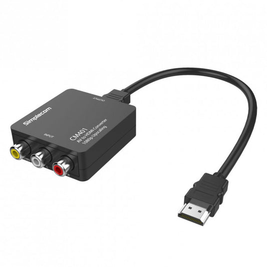 Simplecom CM401 Composite AV CVBS 3RCA to HDMI Video Converter 1080p Upscaling image 0
