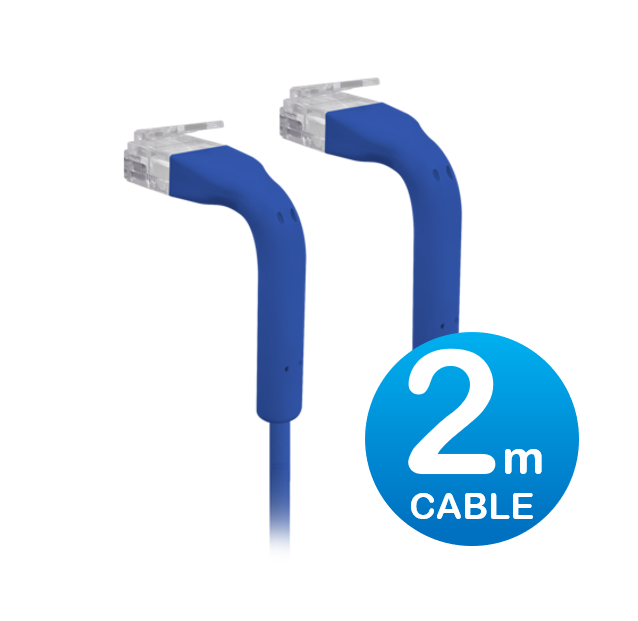 Ubiquiti UniFi Patch Cable Single Unit, 2m, Blue, End Bendable to 90 Degree, RJ4 image 0