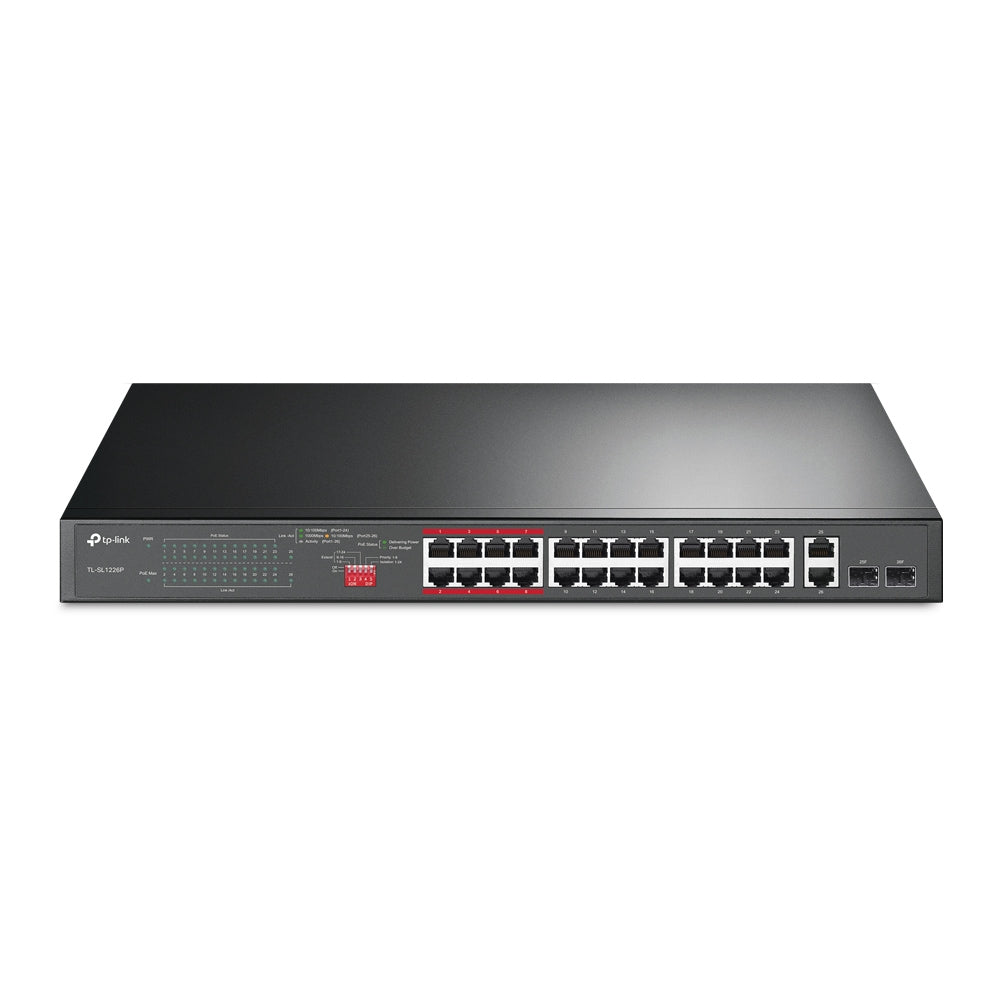 TP-Link TL-SL1226P 24-Port 10/100Mbps + 2-Port Gigabit Unmanaged PoE+ Switch , U image 0