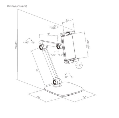 Brateck PAD39-02 SIMPLICITY UNIVERSAL PHONE/TABLET TABLETOP STAND Compatible wit image 3
