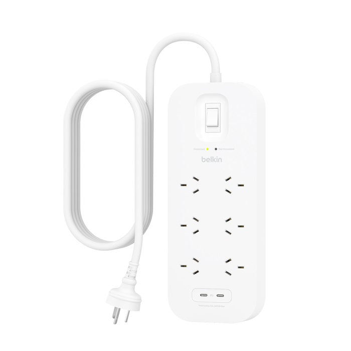 Belkin SurgePro 6-Outlet Surge Protector with Dual USB-C 30W  - (SRB006AU2M), Du image 0