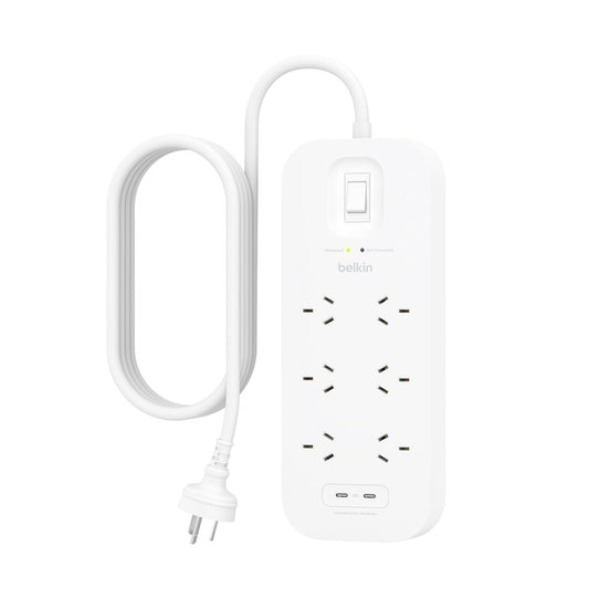 Belkin SurgePro 6-Outlet Surge Protector with Dual USB-C 30W  - (SRB006AU2M), Du image 0
