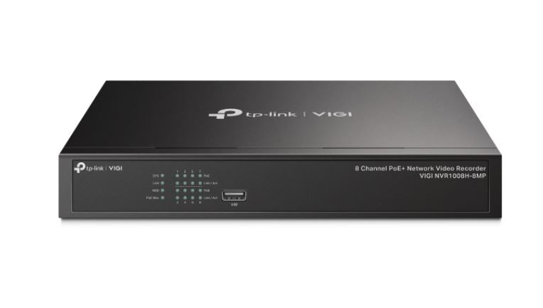 TP-Link VIGI NVR1008H-8MP 8 Channel PoE+ Network Video Recorder, 113W PoE Budget image 1