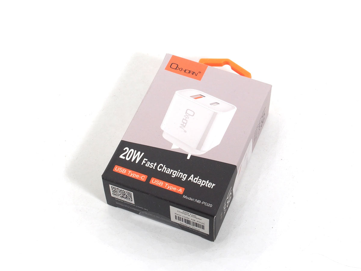 Oxhorn USB Type-C and Type-A 3.0 Quick Charge 20W Charger image 2