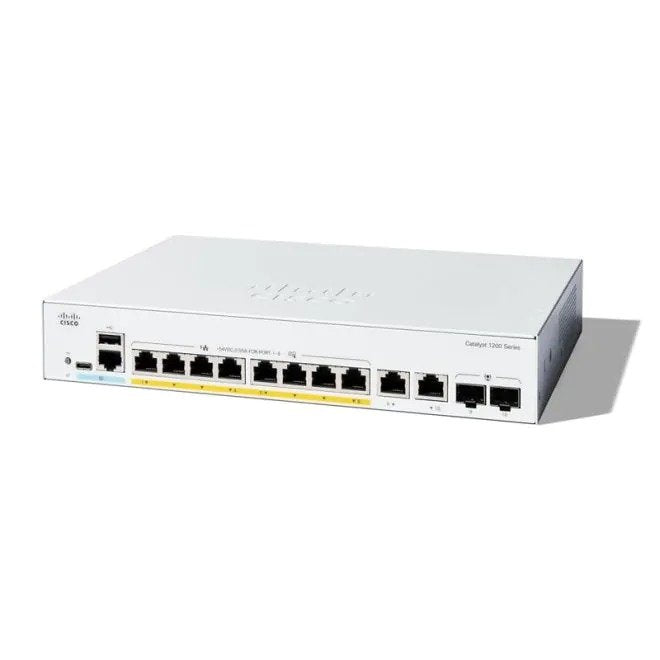 Cisco Catalyst 1200 8-Port Gigabit Ethernet PoE Switch, 8 x GE PoE+, 2 x 1G Comb image 0