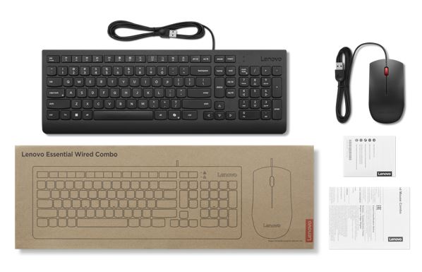 Lenovo Universal USB Keyboard Mouse Combo – Adjustable Tilt Leg Spill Resistan image 3