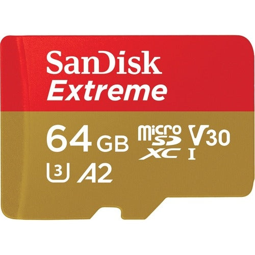 SanDisk Extreme microSDXC, SQXAH 64GB, V30, U3, C10, A2, UHS-I, 170MB/s R, 80MB/ image 0
