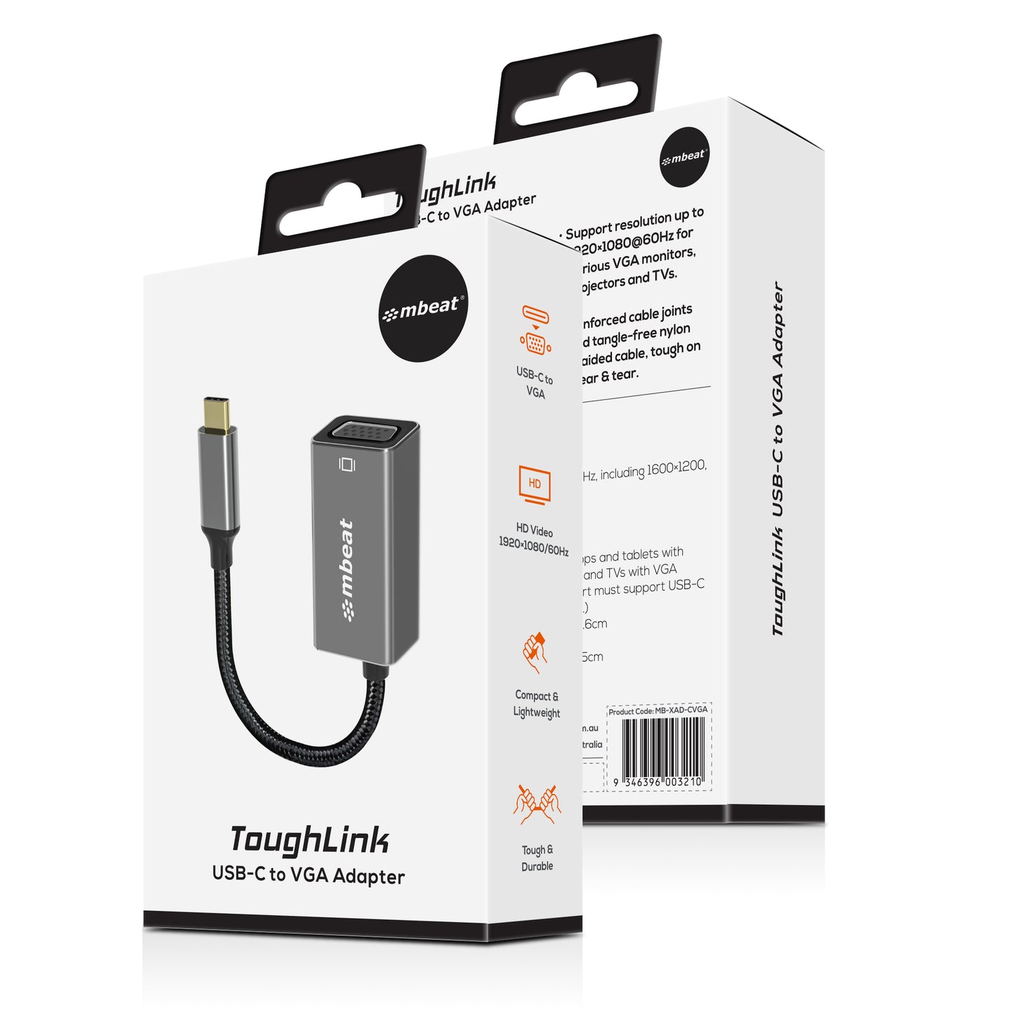 mbeat Elite USB-C to VGA Adapter - Coverts USB-C to VGA Female Port,  Supports u image 3