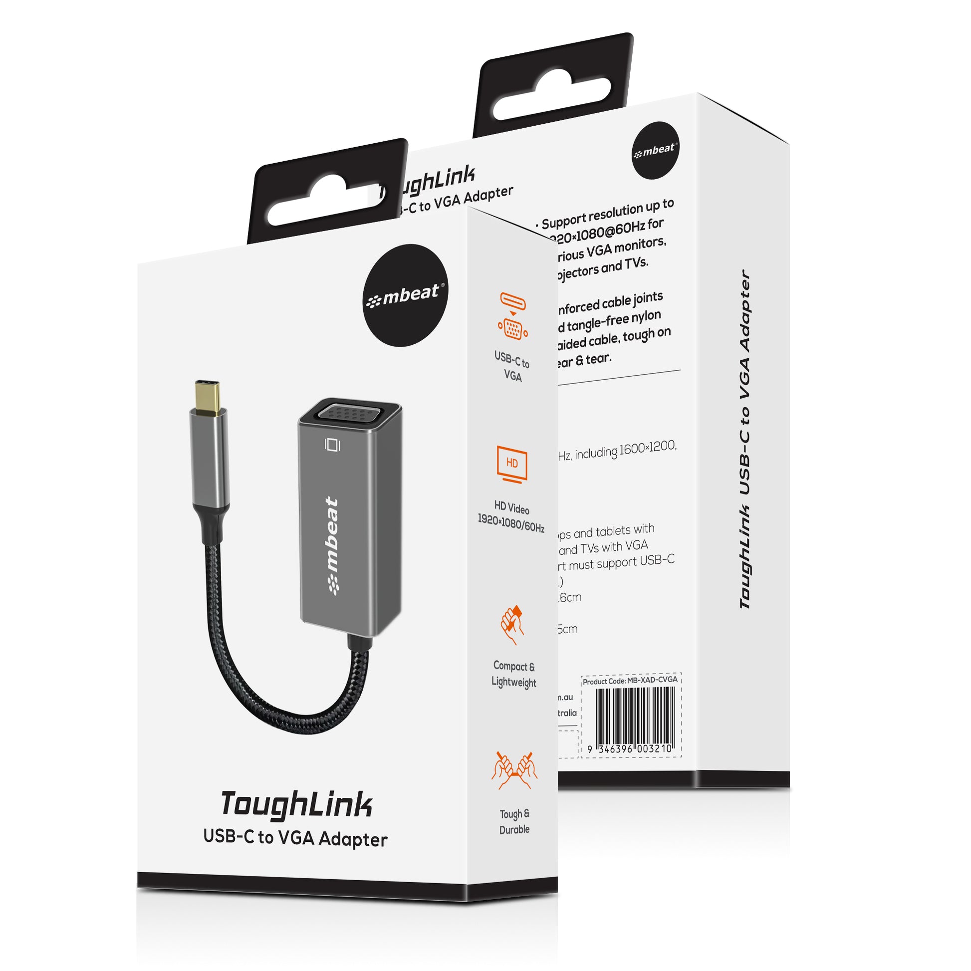 mbeat Elite USB-C to VGA Adapter - Coverts USB-C to VGA Female Port,  Supports u image 3