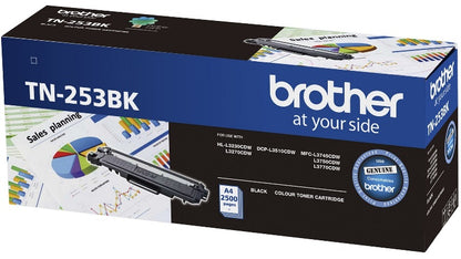 Brother TN-253BK Black Toner Cartridge to Suit -  HL-3230CDW/3270CDW/DCP-L3015CD image 0