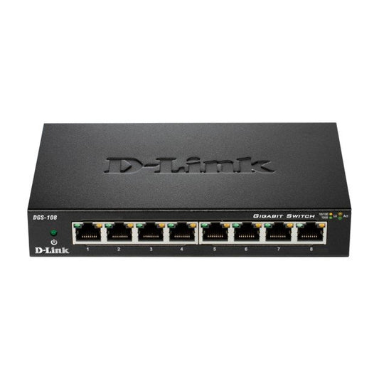 D-Link DGS-108 - 8-Port Gigabit Desktop Switch (Metal Housing) image 0