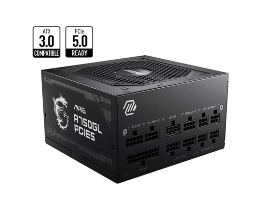 MSI MAG A750GL PCIE5 750W Up to 90% (80 Plus Gold) ATX Power Supply Unit, PFC, 1 image 0