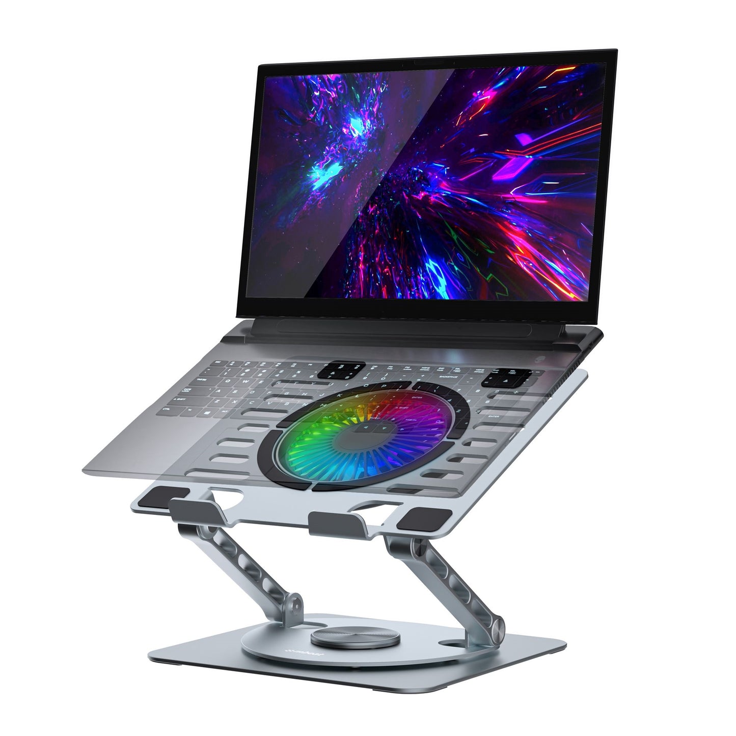 mbeat Stage S8 Rotating Laptop Stand with RGB Cooling Fan and USB Ports image 0
