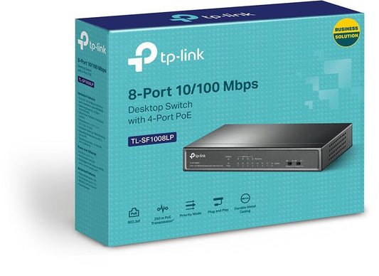 TP-Link TL-SF1008LP 8-Port 10/100Mbps Desktop Switch with 4-Port PoE, Up To 41W image 0