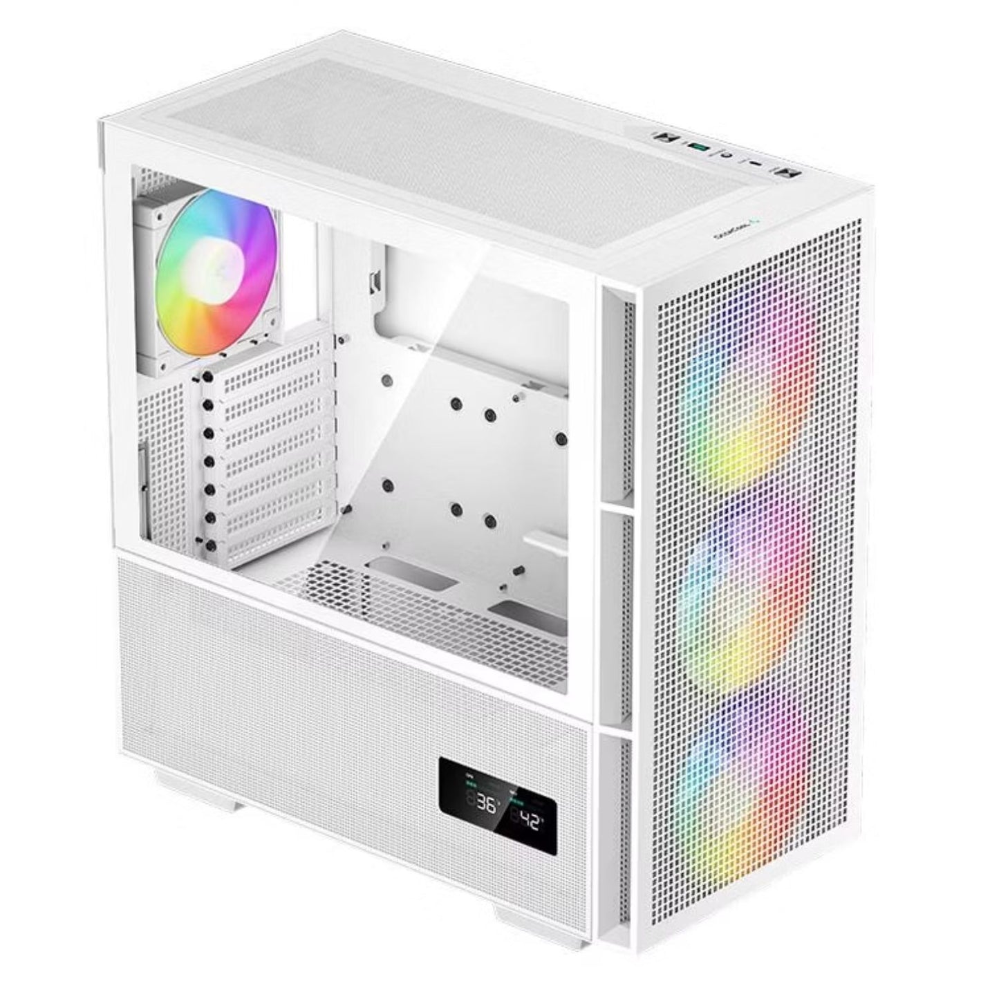 DeepCool CH560 DIGITAL White High Airflow Mid-Tower ATX Case, Digital Status Dis image 1