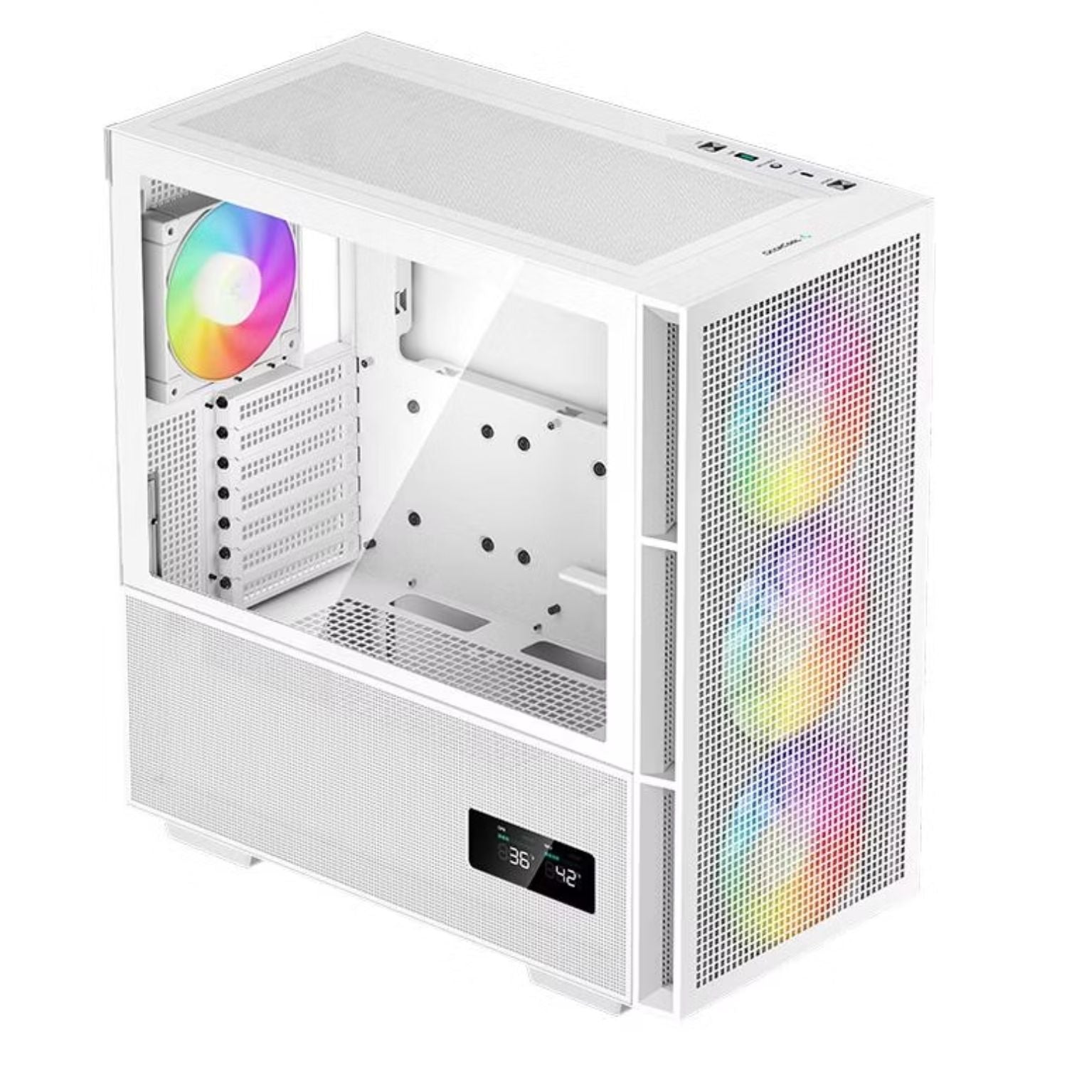 DeepCool CH560 DIGITAL White High Airflow Mid-Tower ATX Case, Digital Status Dis image 1