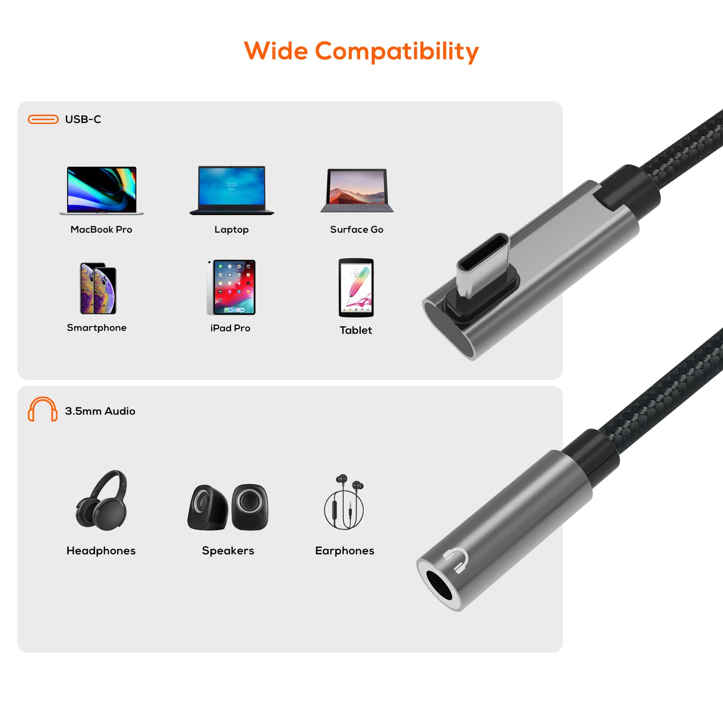 mbeat Elite USB-C to 3.5mm Audio Adapter - Add Headphone Audio Jack to USB-C Com image 3