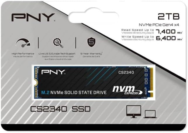 PNY CS2340 2TB M280CS2340-2TB-TB 7,400 MB/s (Read), 6,400 MB/s (Write) image 0