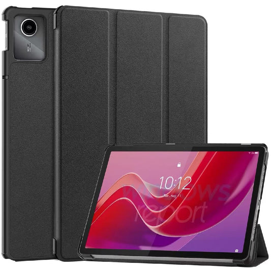 USP Lenovo Tab M11 Folio Case - Black - Tri-Fold Stand, Magnetic Front Cover, Sl image 0