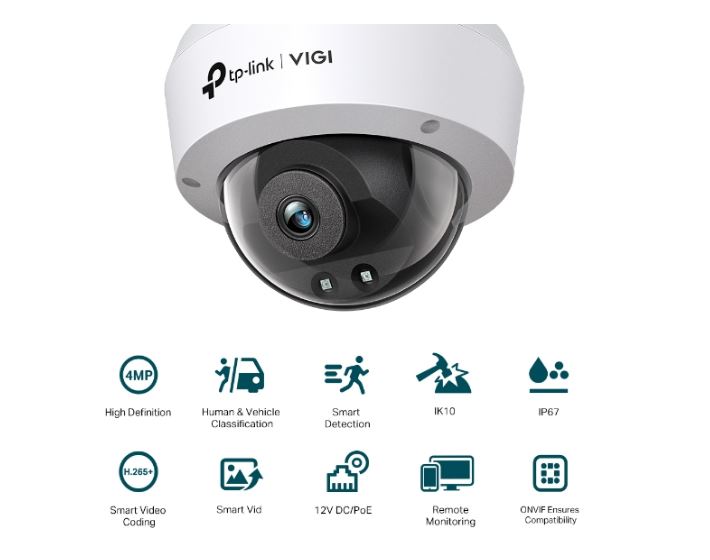 TP-Link VIGI 4MP C240I(4mm) IR Dome Network Camera, 4mm Lens, Smart Detection, 3 image 2