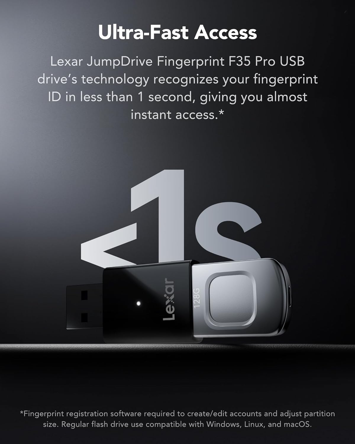 Lexar F35 PRO 64GB JumpDrive Fingerprint USB 3.2 Gen 1, up to 300MB/s read, 150M image 3