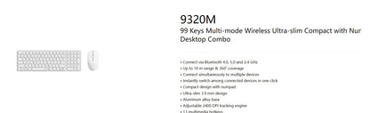 RAPOO 9320M Bluetooth 4.0, 5.0 + 2.4G  Wireless Multi-mode Keyboard Mouse Combo, image 0