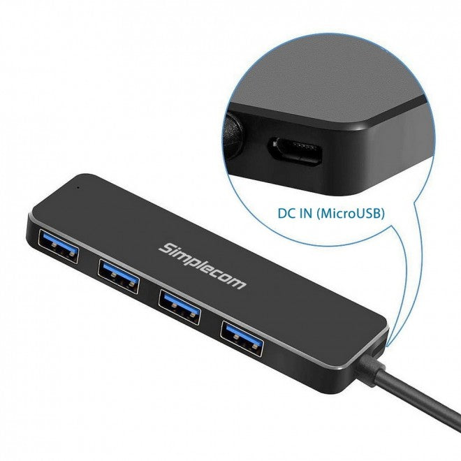 Simplecom CH342 USB 3.0 (USB 3.2 Gen 1) SuperSpeed 4 Port Hub for PC Laptop image 2