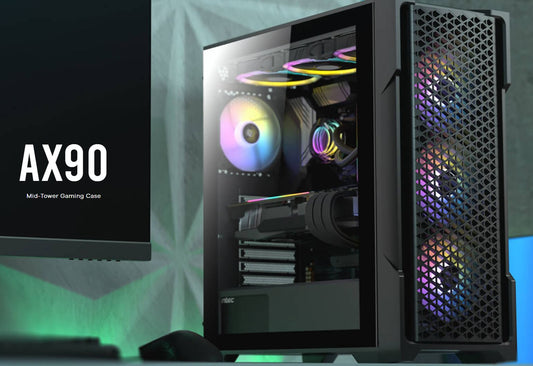 Antec AX90 ATX, 2x 360mm Radiator Support, 4x ARGB 12CM Fans 3x Front & 1x Rear image 0