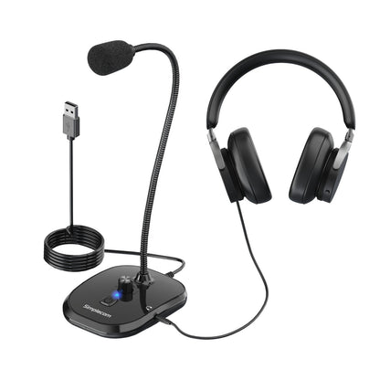 Simplecom UM360 Plug and Play USB Desktop Microphone with Headphone Jack image 1