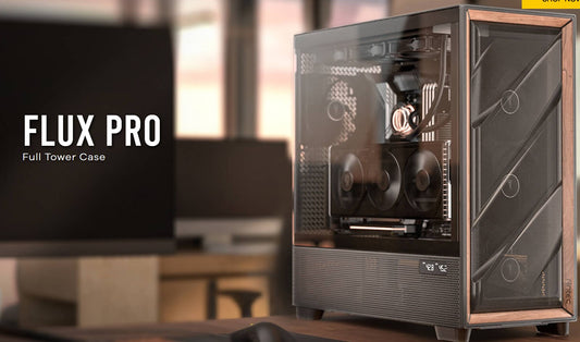 Antec FLUX PRO, E-ATX, Premium Walnut, Iunity Temperature Disp. CPU and GPU LED image 0