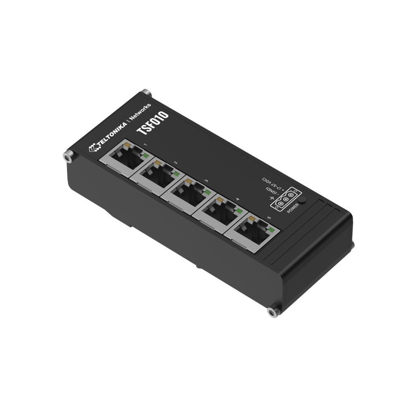 Teltonika Flat Ethernet Switch, 3-Pin Power Input, Flat and compact design, Plug image 1