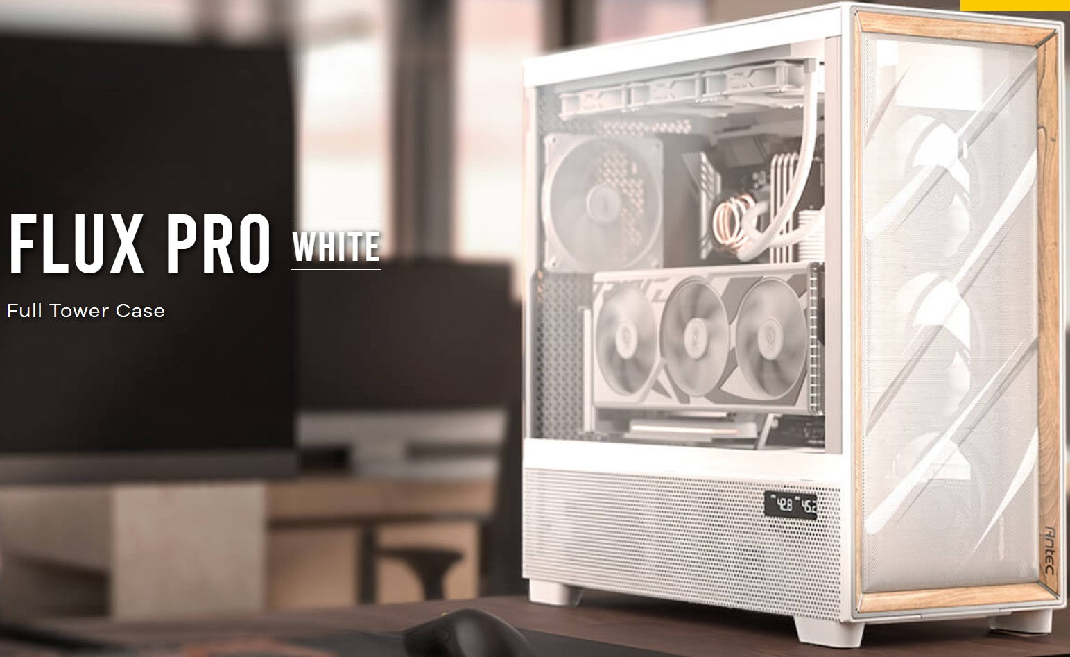 Antec FLUX PRO, E-ATX Premium Birch, Iunity Temperature Display. CPU and GPU LED image 0