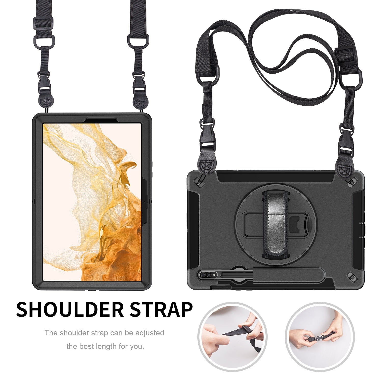 Generic Rugged Samsung Galaxy Tab S9 (11') / Tab S9 FE (10.9') Case Black - Buil image 1