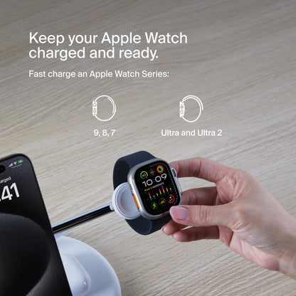 Belkin BoostCharge Pro 3-in-1 Magnetic Wireless Charging Stand with Qi2 15W, Bla image 3