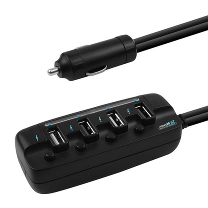 mbeat® 4 Ports USB Rapid Car Charger - 40W Rapid Smart Charger/Individual ON/OF image 0