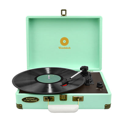 mbeat® Woodstock Retro Turntable Player TIIFFANY BLUE image 1