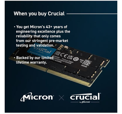 Crucial 48GB (1x48GB) DDR5 SODIMM 5600MHz CL46 Laptop Laptop Memory image 3