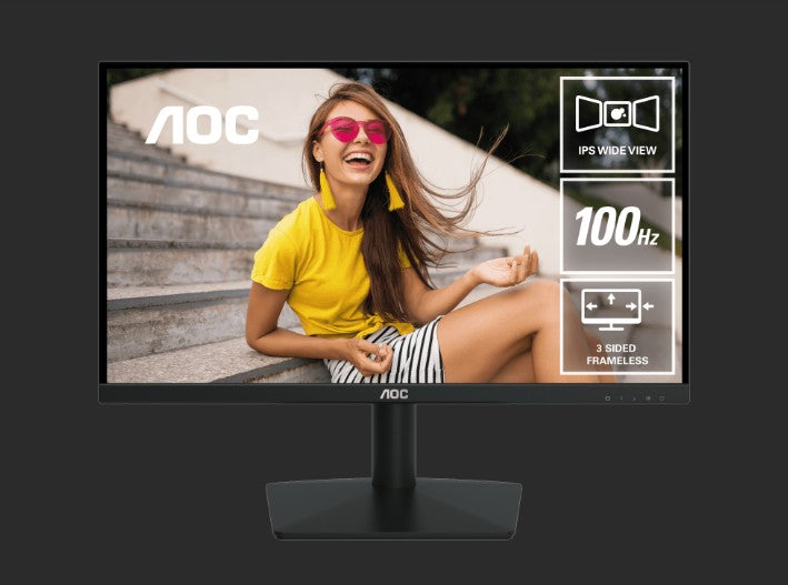AOC 23.8' IPS. 1920 × 1080 FHD, 100Hz, 8ms GtG (bw), HDMI 1.4 x1,VGA x1, Adapti image 0