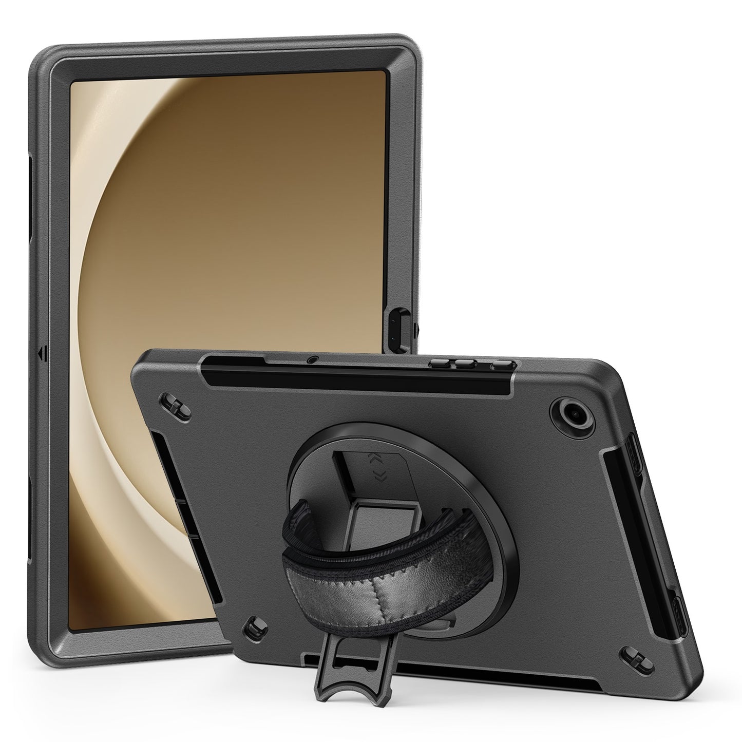 Generic Rugged Samsung Galaxy Tab A9+ (11') Case Black - Built-in-Kickstand, Adj image 0