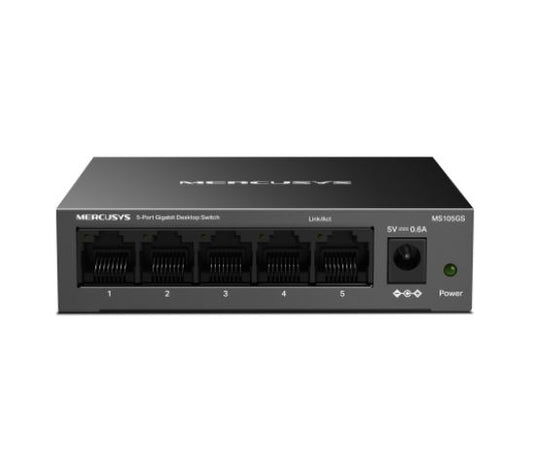 Mercusys MS105GS 5-Port Gigabit Desktop Switch, 5×10/100/1000 MbpsRJ45 port Sup image 0