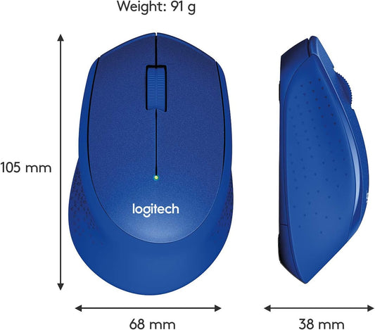 Logitech M331 SILENT PLUS  Wireless Mouse Blue  DPI (Min/Max): 1000±  1-Year Li image 1