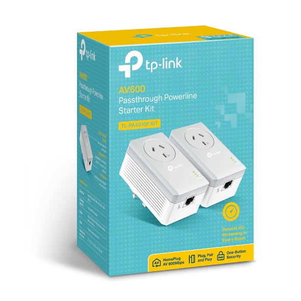 TP-Link TL-PA4010P KIT AV600 Powerline Adapter with AC Pass Through Starter Kit image 2