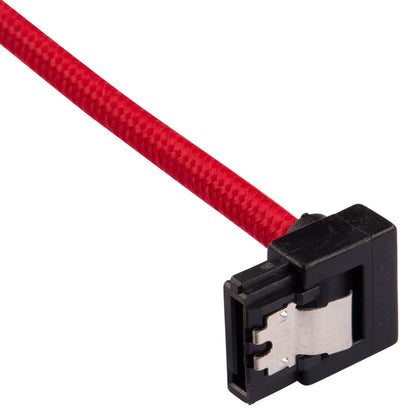 Corsair Premium Sleeved SATA 6Gbps 60cm 90° Connector Cable — Red image 2