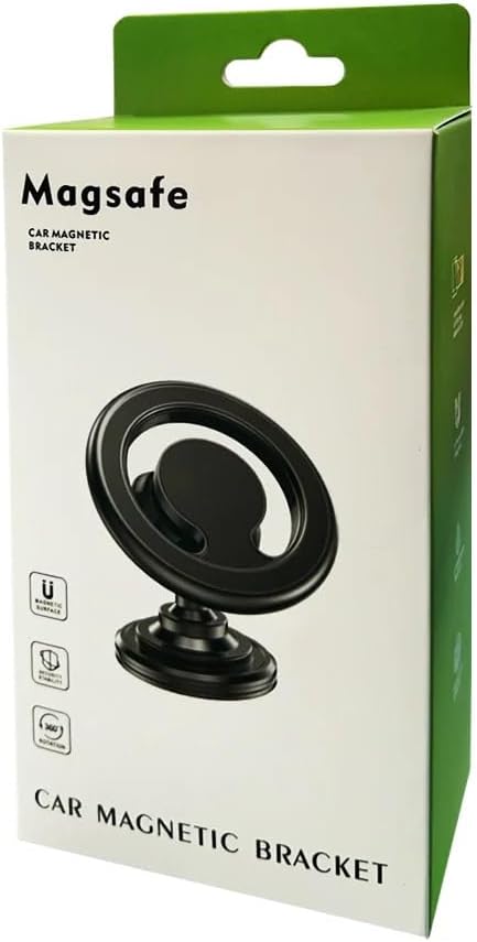 Pisen 2-in-1 Car Air Vent and Dashboard Mount Phone Holder - Magnetic Hook, Easy to Install, 360 Rotation, Compatible with iPhone 12/13/14/15/Pro/Pro Max/Mini, Samsung Galaxy, LG, Sony